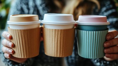 3 to-go coffee cups
