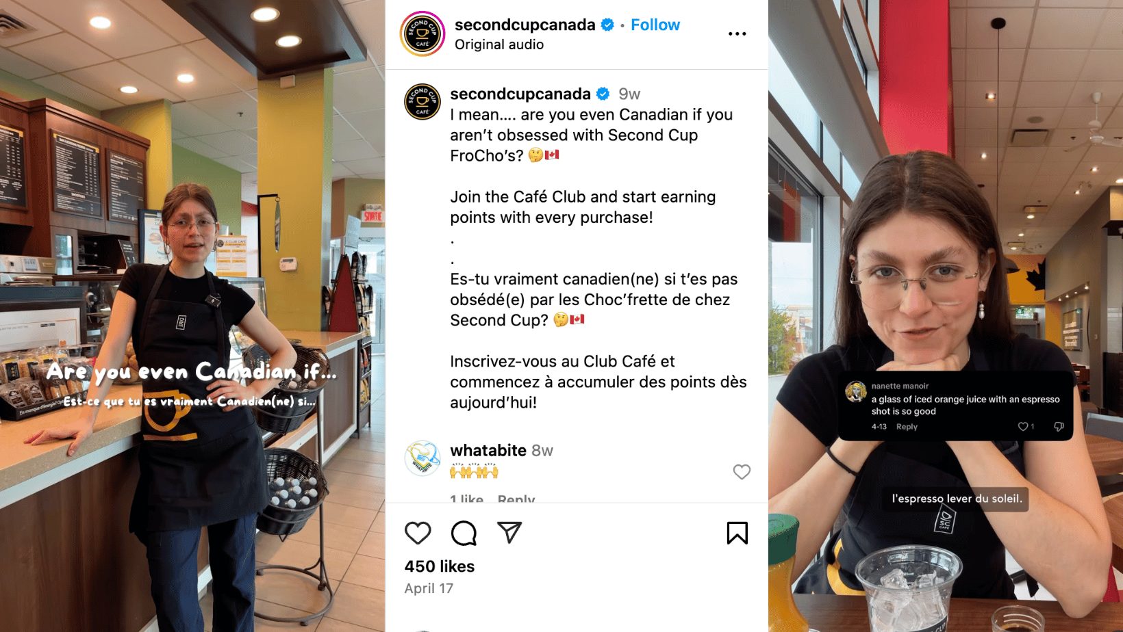 second cup instagram short form videos