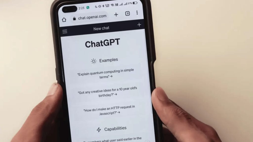 chatgpt on an iphone