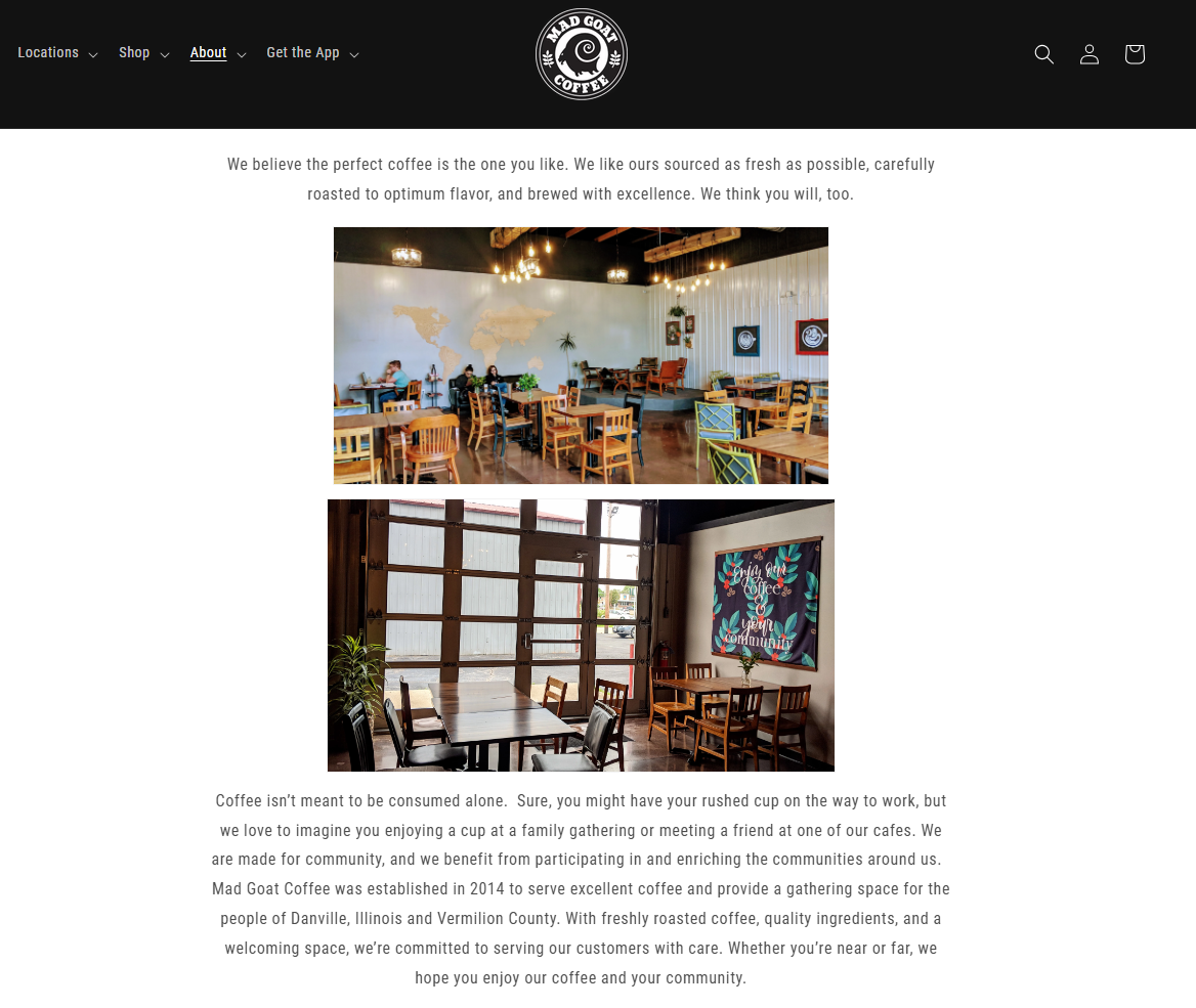 Mad goat coffee shop interior