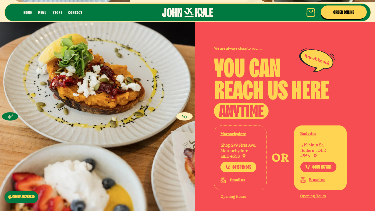 John Kyle Espresso Website Branding